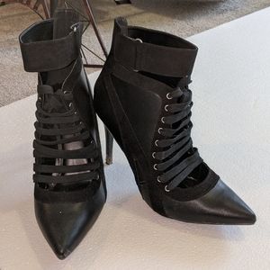 Cool lace up heel bootie